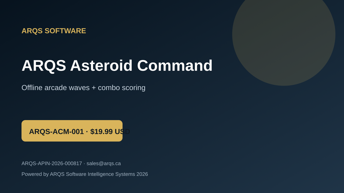 ARQS Asteroid Command APIN 000817 product artwork