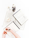 Creative writing session with notebook and pen
