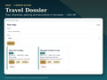 Travel Dossier 1-month access: product card with a screenshot of the live sample app