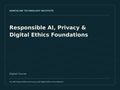 Responsible AI, Privacy & Digital Ethics Foundations — product cover
