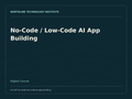 No-Code / Low-Code AI App Building — product cover