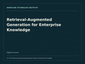 Retrieval-Augmented Generation for Enterprise Knowledge — product cover