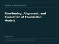 Fine-Tuning, Alignment, and Evaluation of Foundation Models — product cover