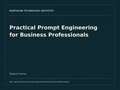 Practical Prompt Engineering for Business Professionals — product cover