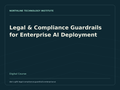 Legal & Compliance Guardrails for Enterprise AI Deployment — product cover