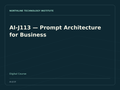 AI-J113 — Prompt Architecture for Business — product cover