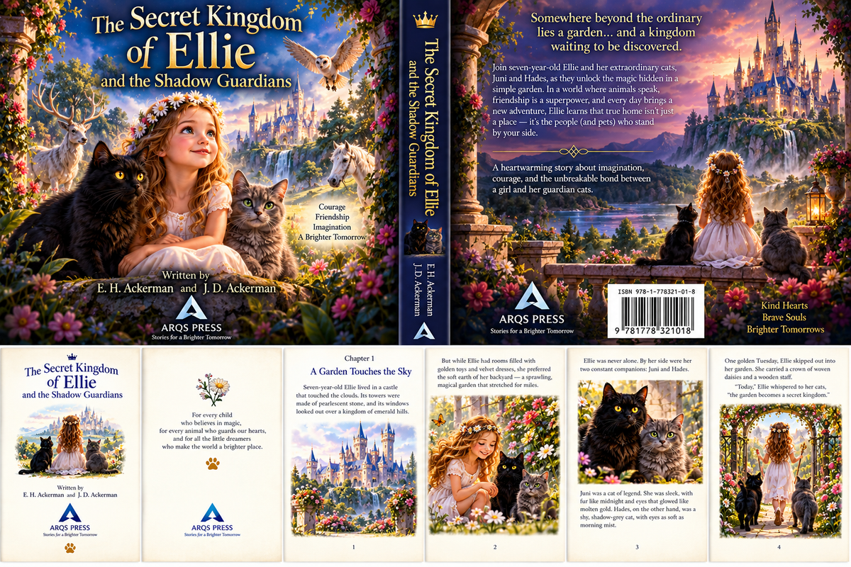 The Secret Kingdom of Ellie and the Shadow Guardians — ARQS Press book mockup
